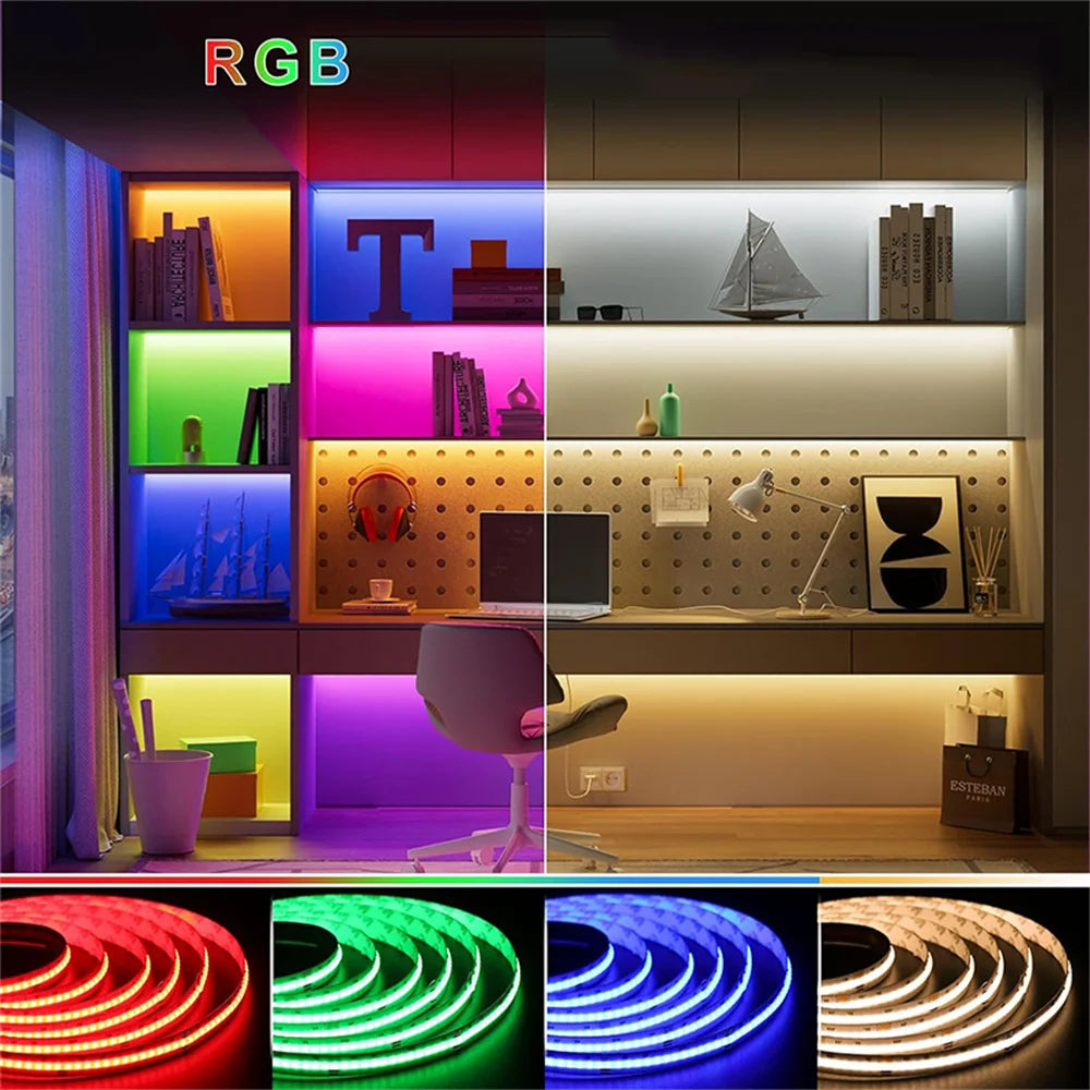 5V USB RGB COB Strip 576Leds/M Color Changing LED Strip Lights