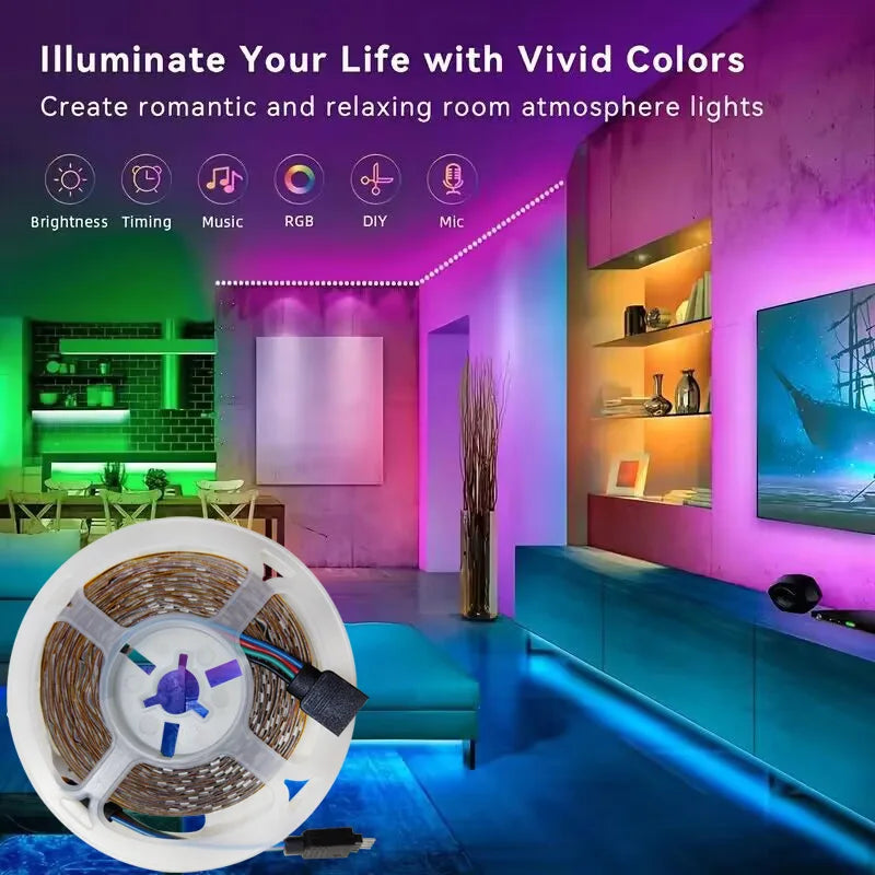 Bluetooth LED Strip Lights SMD 5050 RGB APP Remote Control