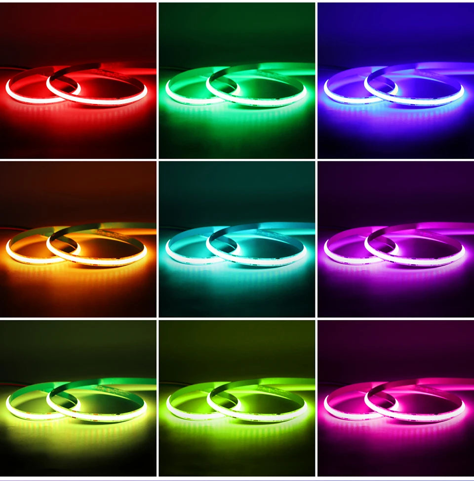 8MM 576LEDs/M Bluetooth RGB COB LED Strip Light USB LED Tape