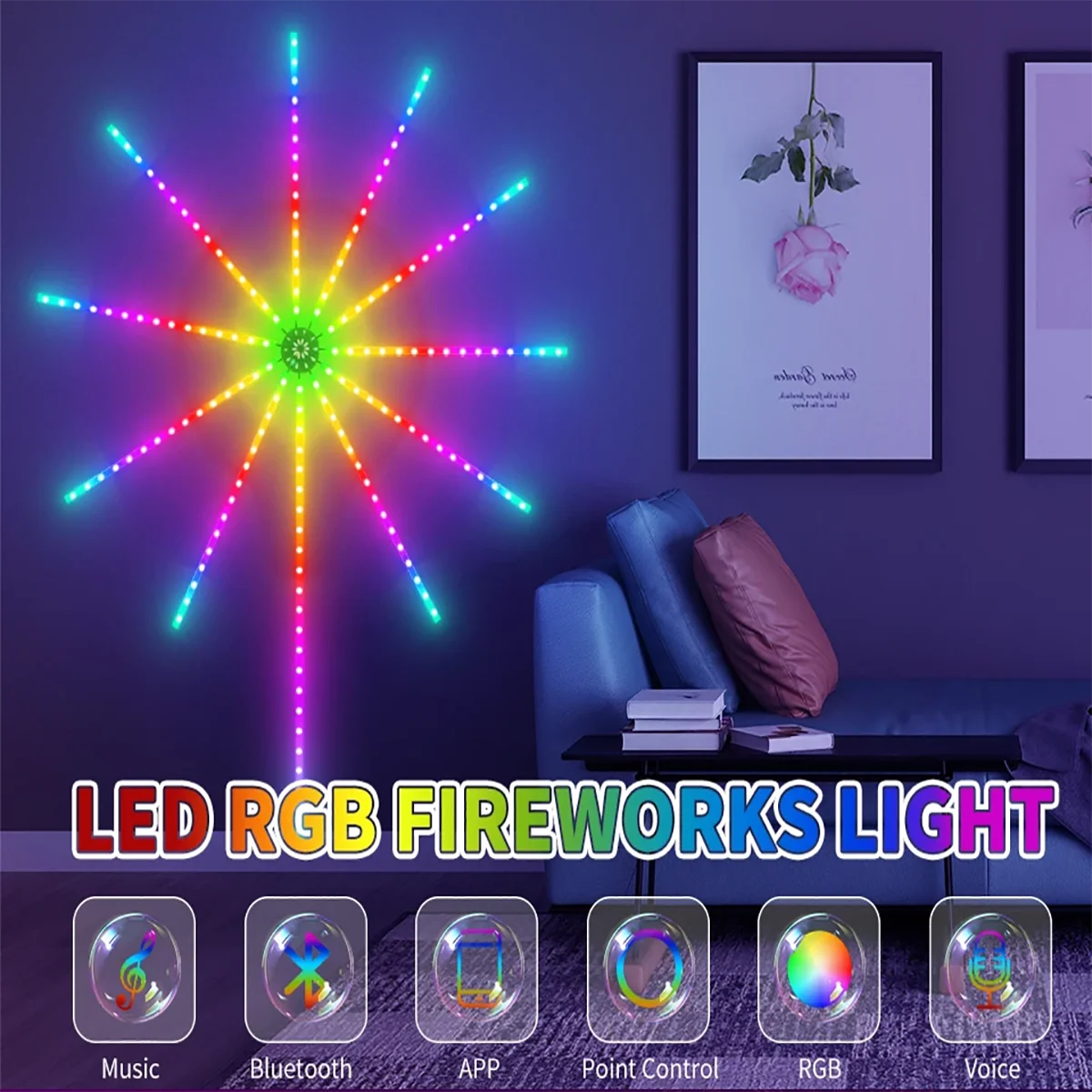 RGBIC Firework Strip Lights LED Bluetooth APP Control Neon Strip