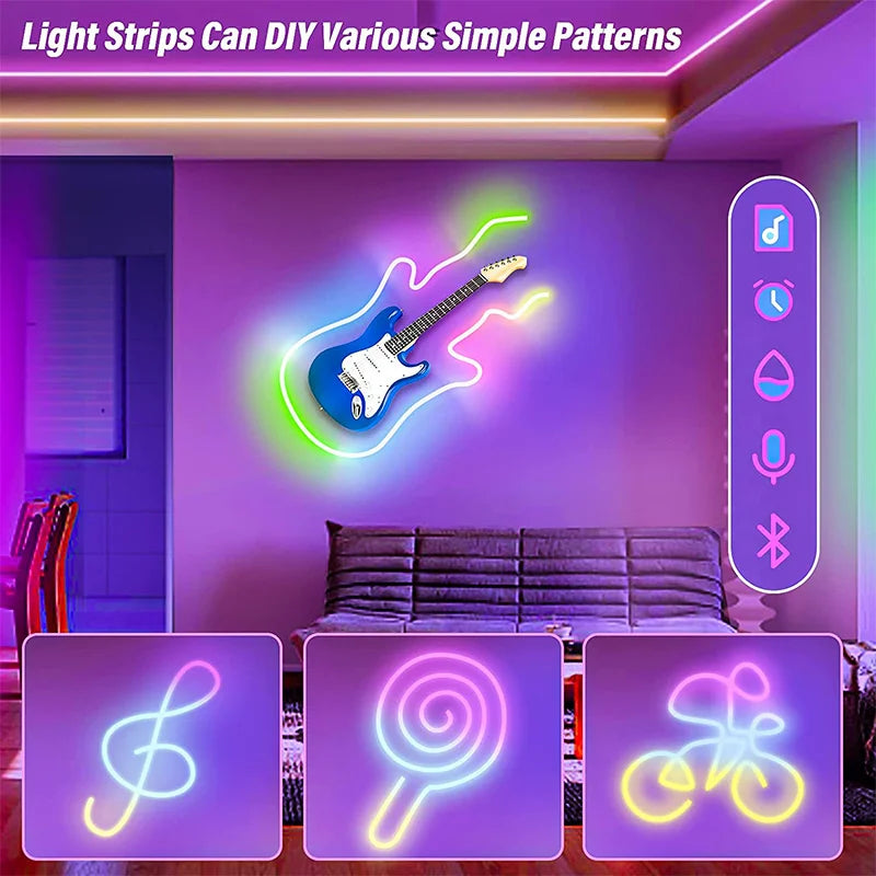 RGBIC Bluetooth Neon Led Strip Lights 5V Neon Strip Light