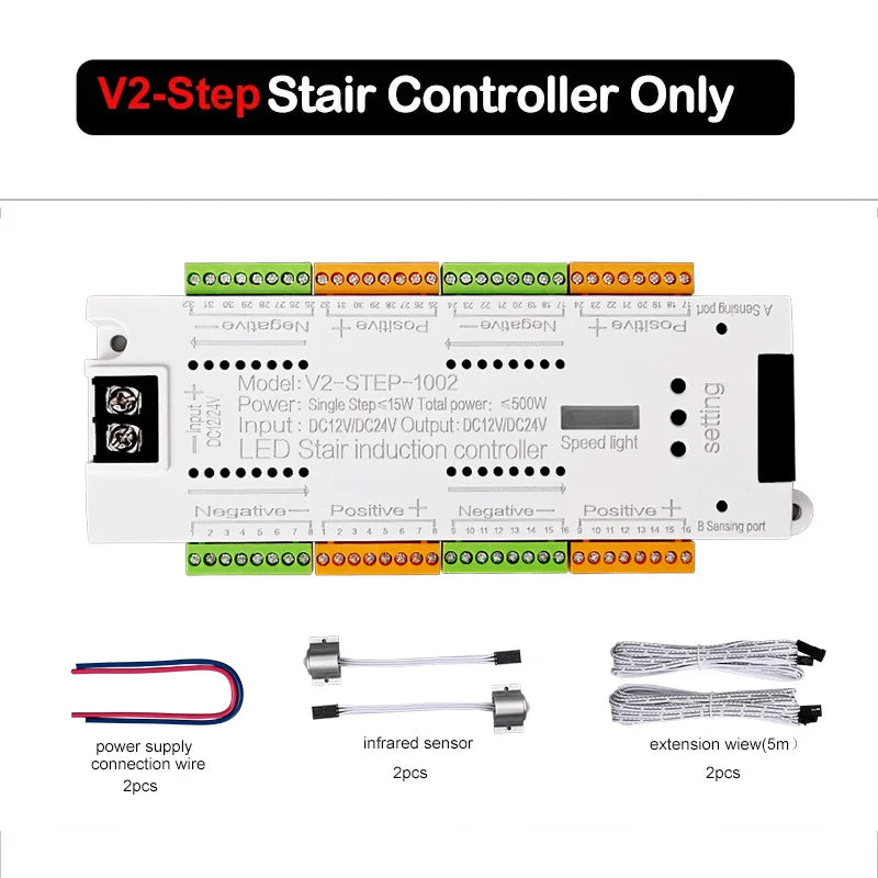 V2 Stair LED Motion Sensor Controller 32 Channels Indoor Stairway