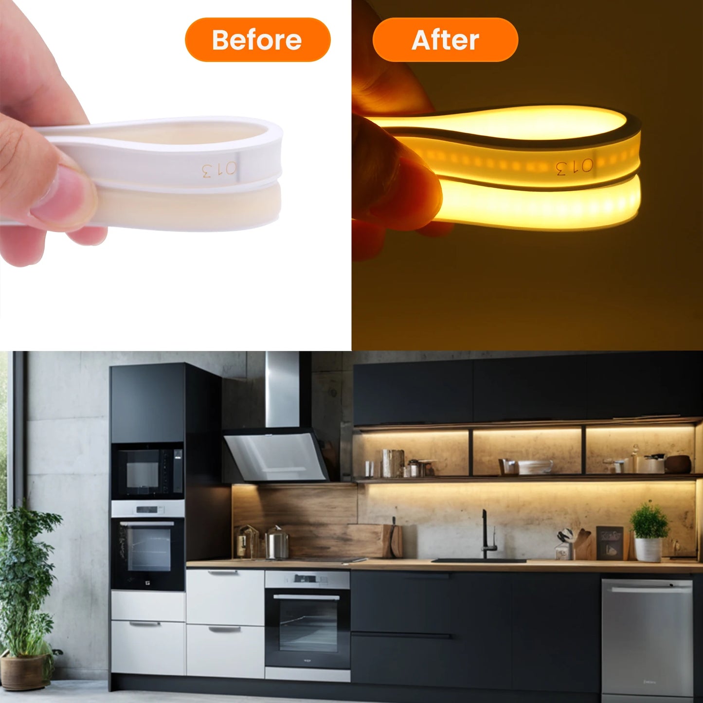 COB LED Strip Light Outdoor IP67 Waterproof Flexible LED Light