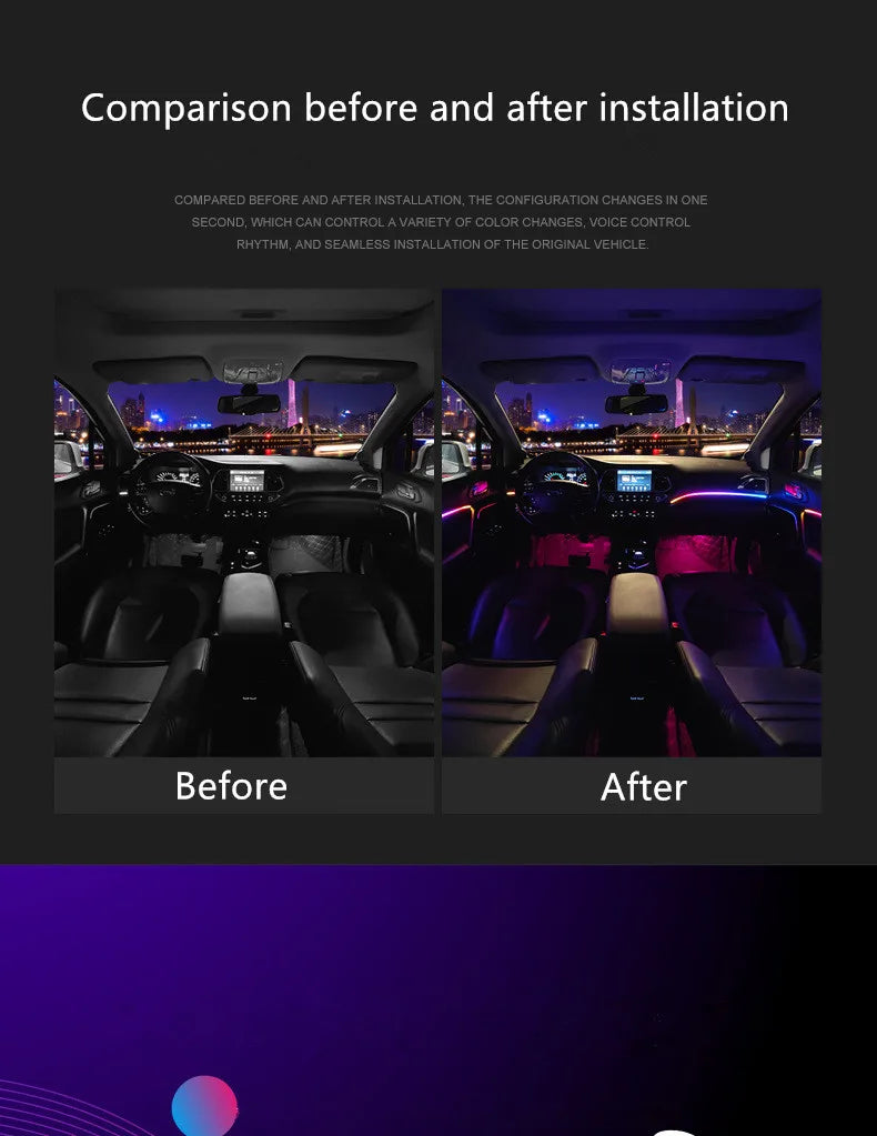 Universal Symphony Car LED Ambient Light 64 RGB Color Car Interior