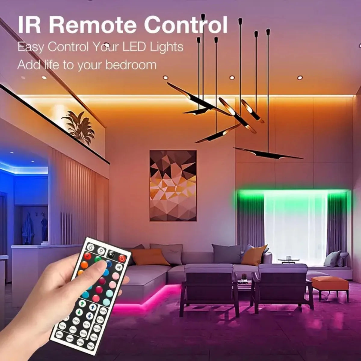 5050 RGB LED strip light with 44 keys remote control light strip