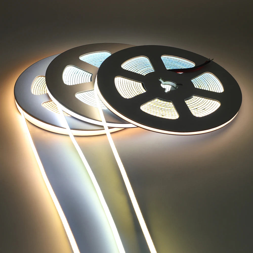 DC 5V 12V 24V COB LED Strip 320 384 480 528LEDs/m High Density