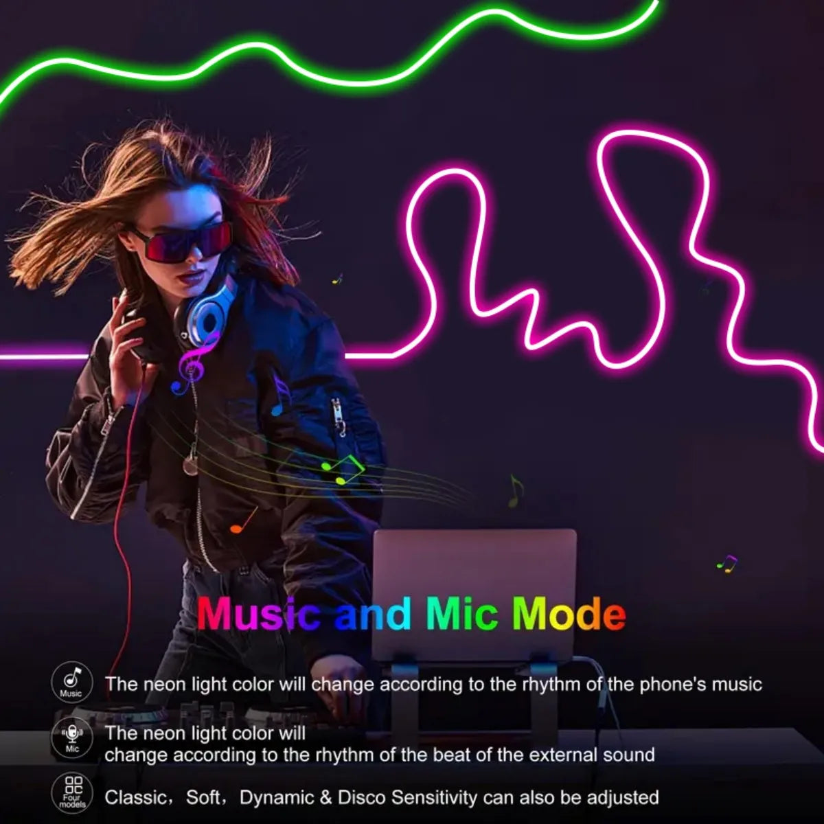 5V RGB neon light with bluetooth remote control and APP
