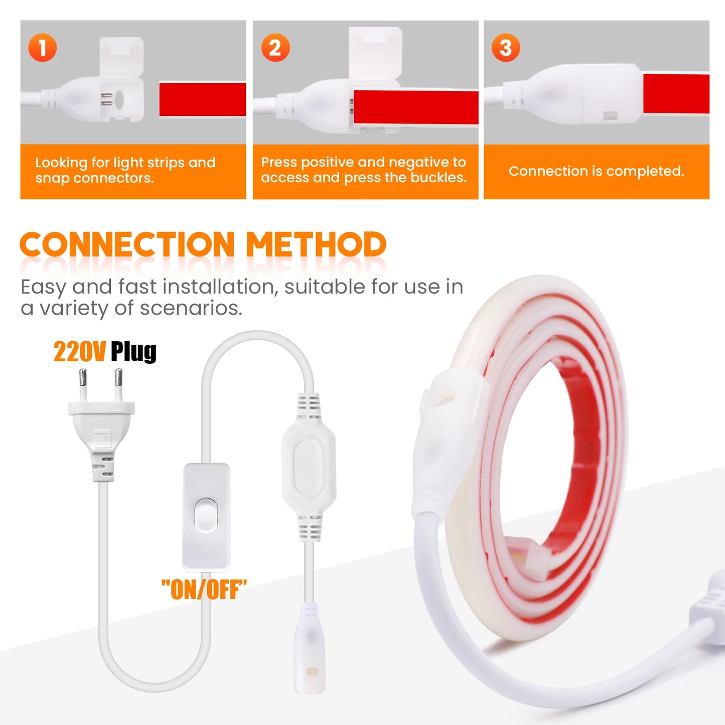 220V Dimmable Flexible Adhesive Tape for Home Garden Lighting