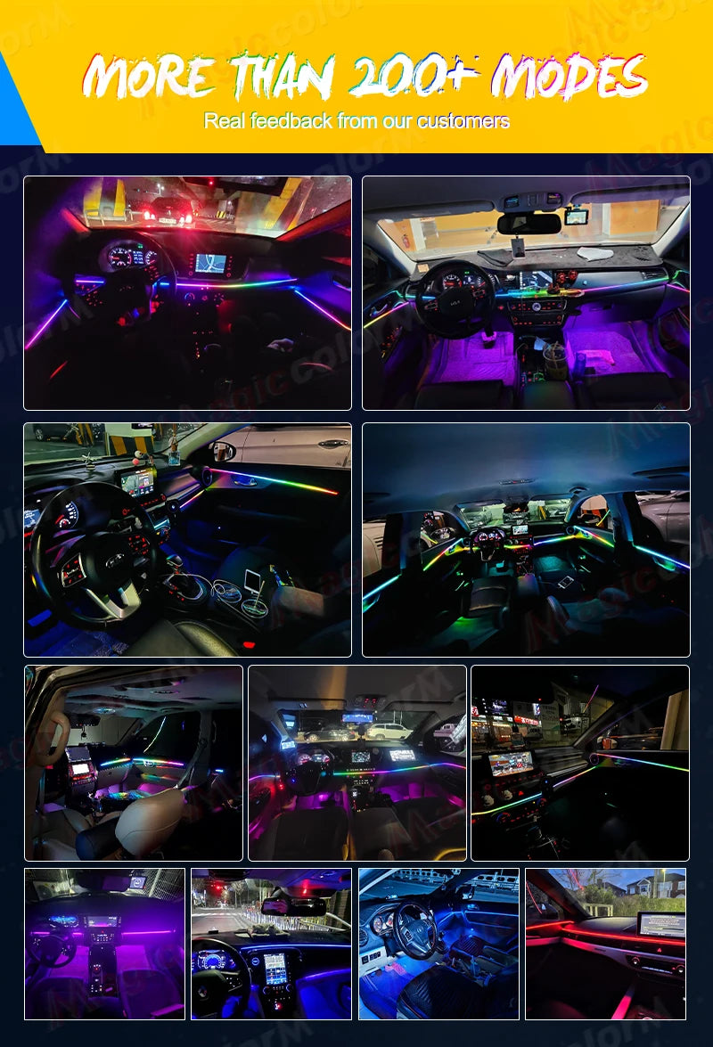 18 in 1 Led Car Ambient Lights 213 64 Color RGB