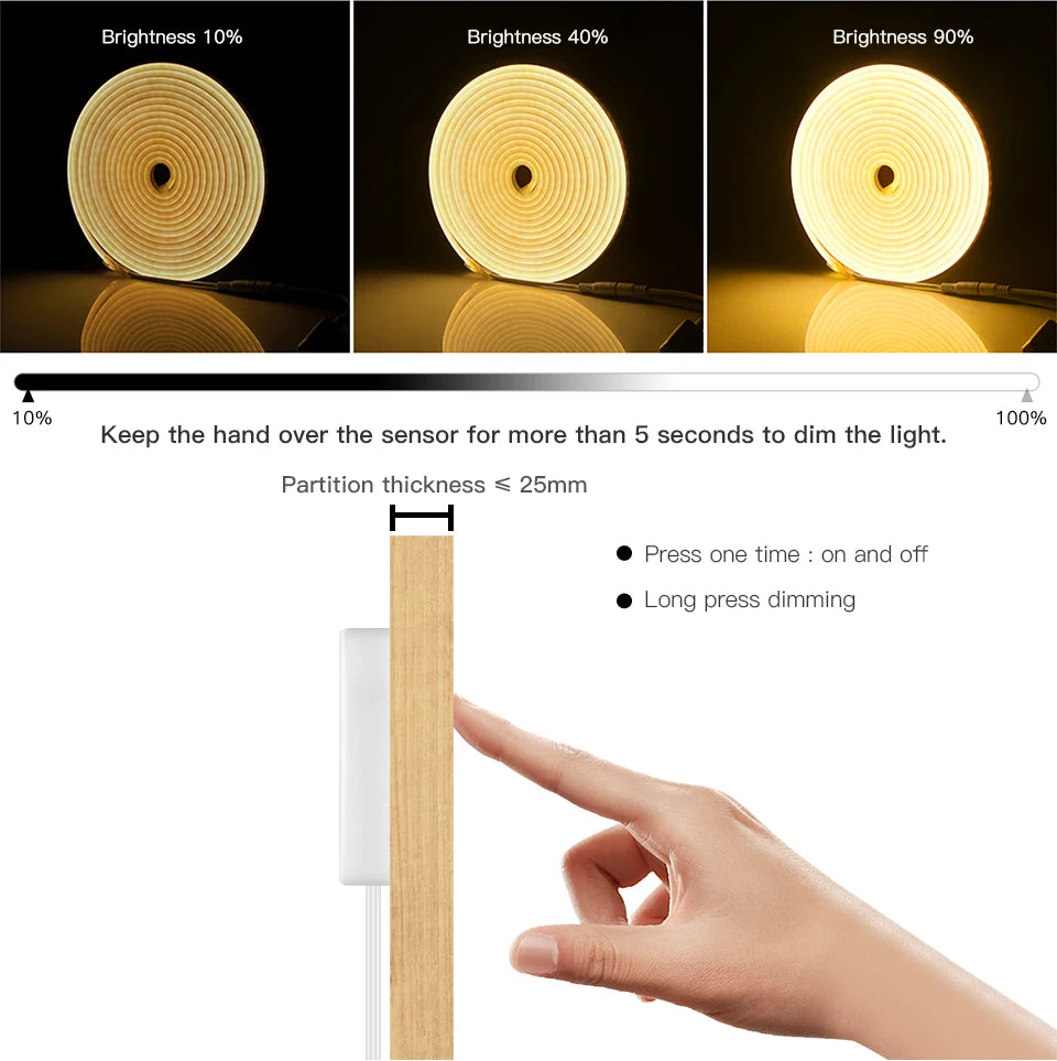 Hand Scan Sensor and Touch Dimmer Switch LED Strip Neon Lamp