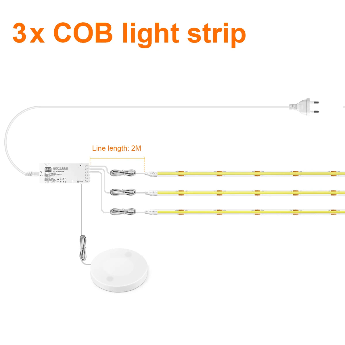 Under Cabinet Collection Display COB LED Strip Light Touch Sensor