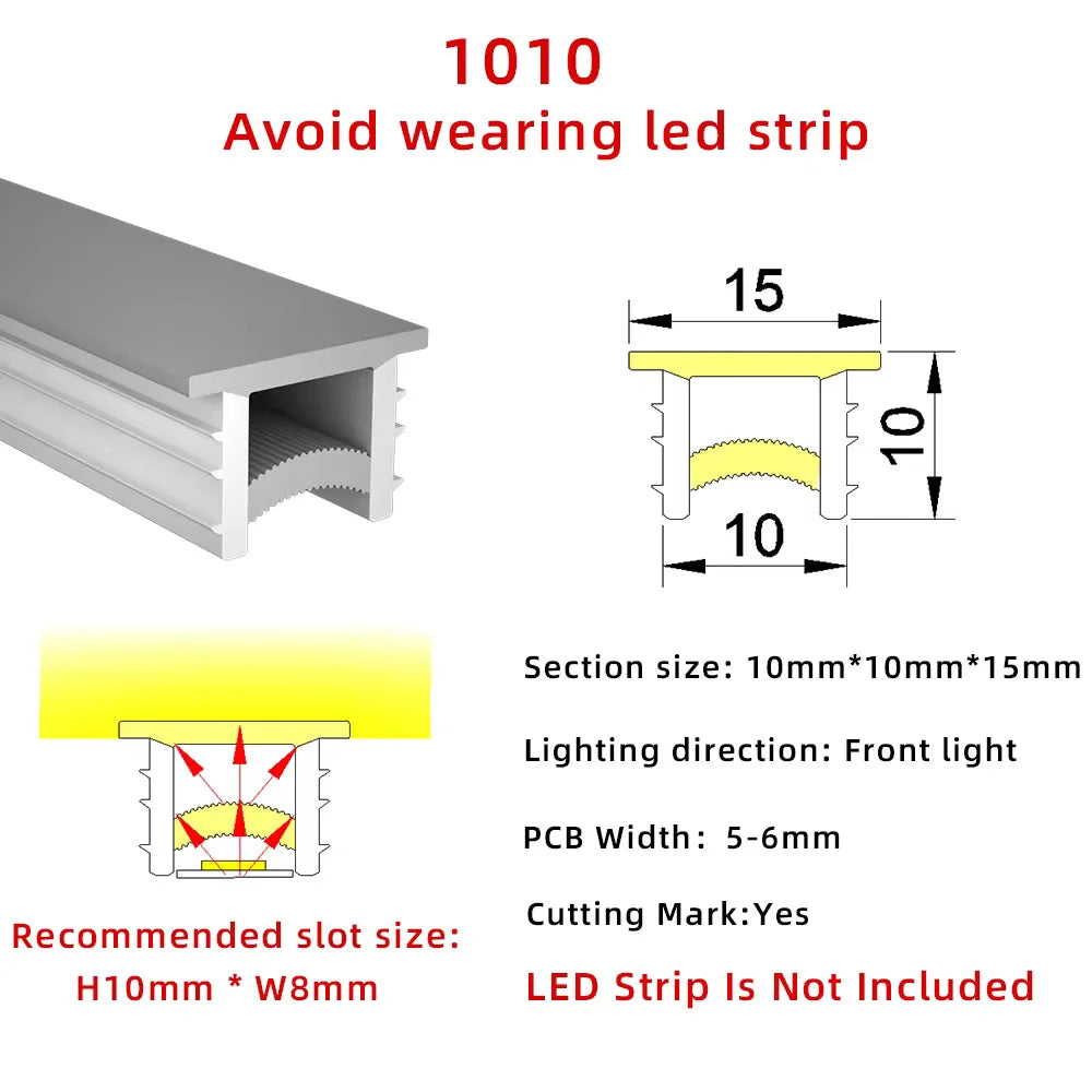 1M-10M Embedded LED Neon Rope Tube Black White Soft Strip Light