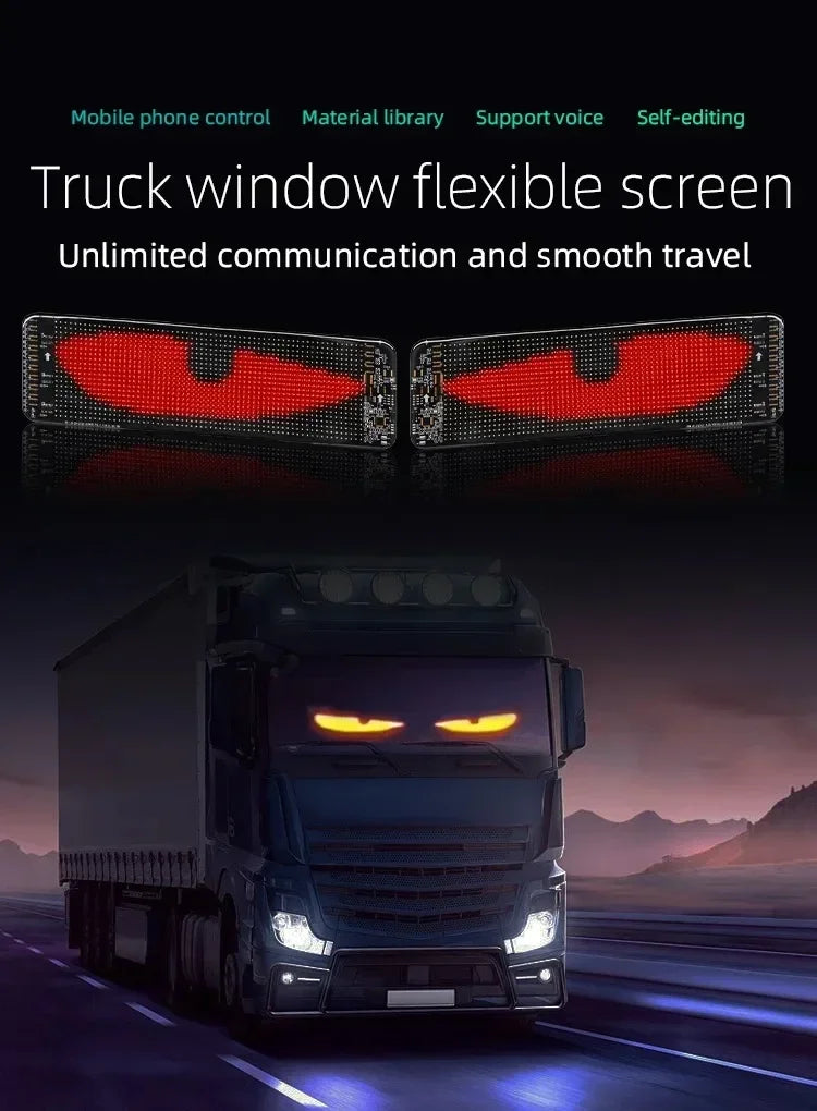 1-2 Pieces Devil‘s Eye LED Car Windshield Screen Animation Screen Light