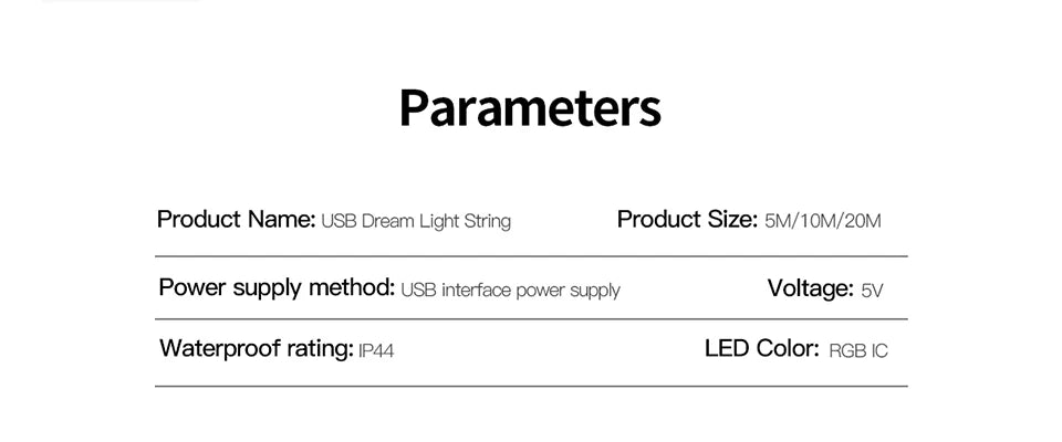 40M Led String RGB Light Smart Outdoor Festoon Party Leather Line
