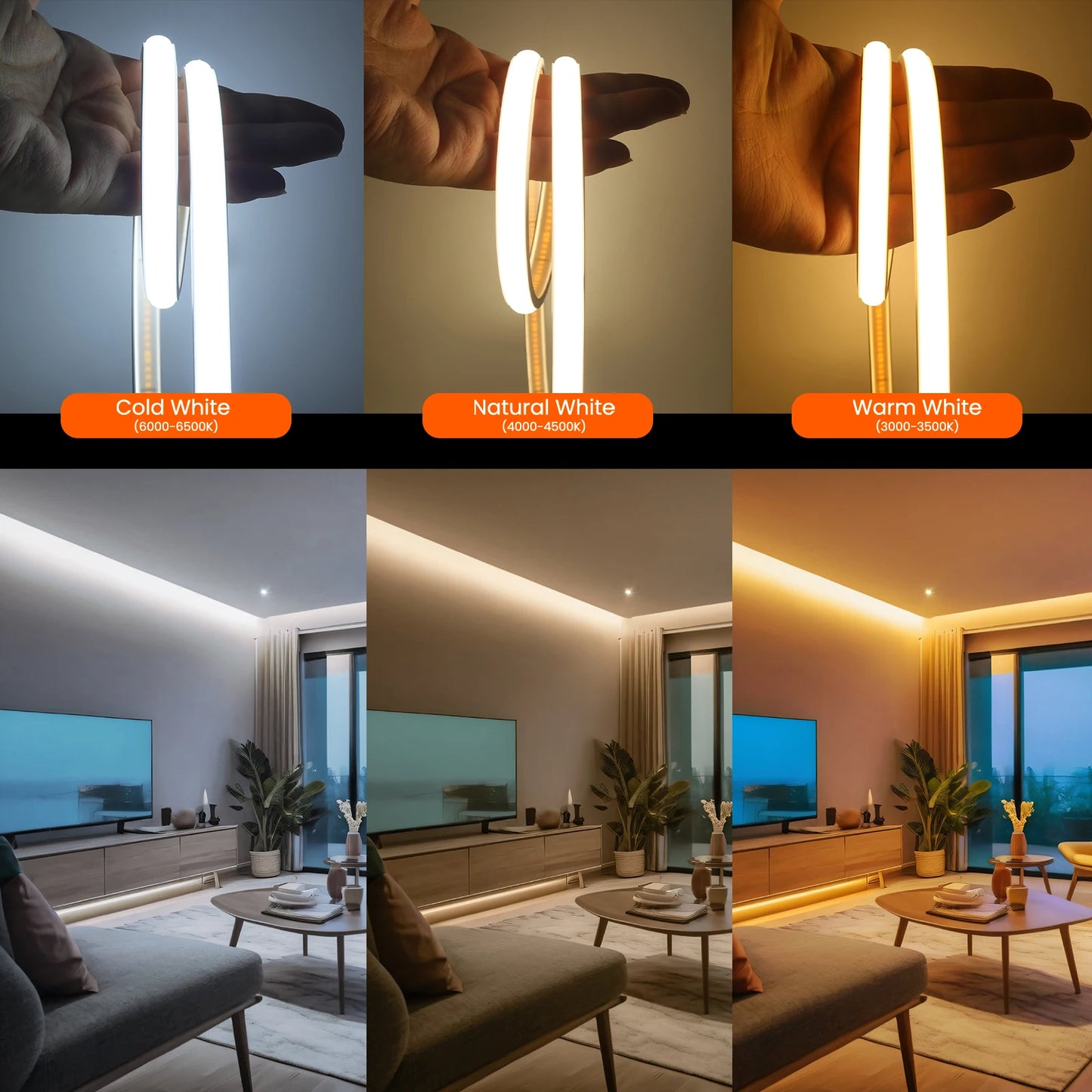 Waterproof COB LED Strip Light 12V 24V Flexible LED Neon Light
