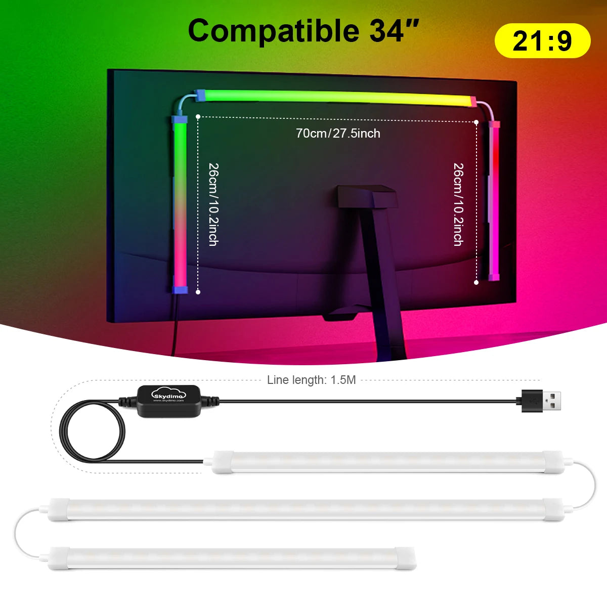 Smart Computer Monitor Sync LED Strip Light RGBIC PC Display Screen