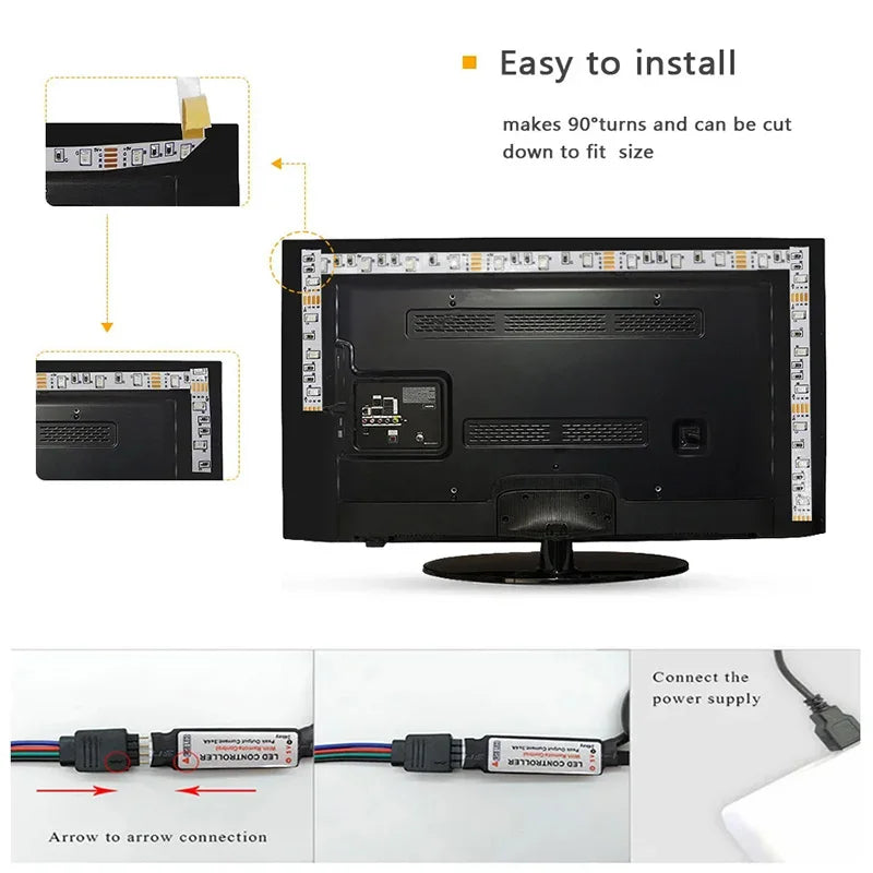 Bluetooth LED Strip Lights SMD 5050 RGB APP Remote Control
