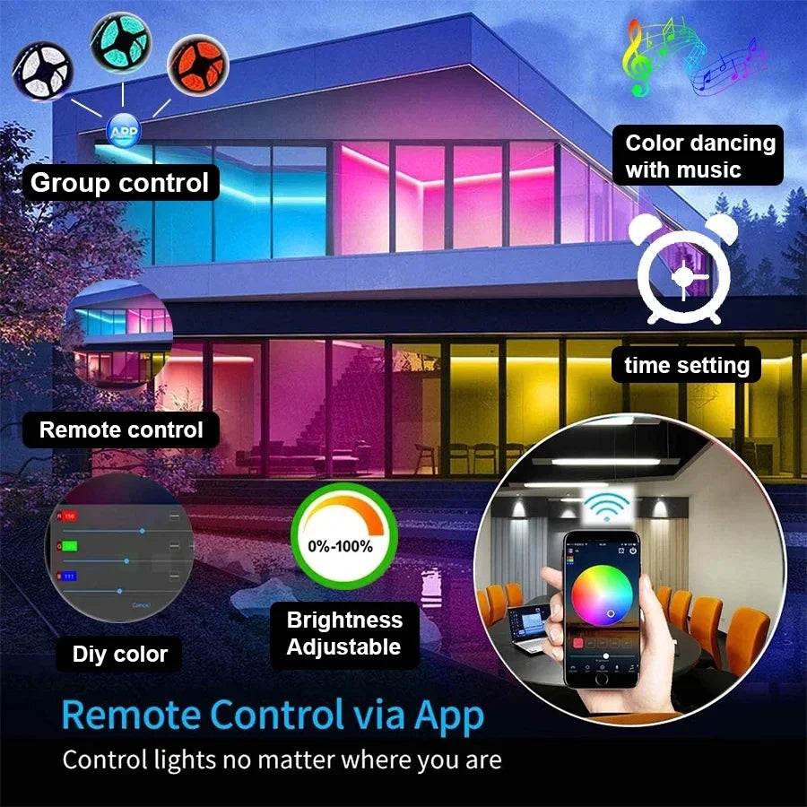 LED Strip RGB WS2812b Bluetooth App Remote Control Chasing