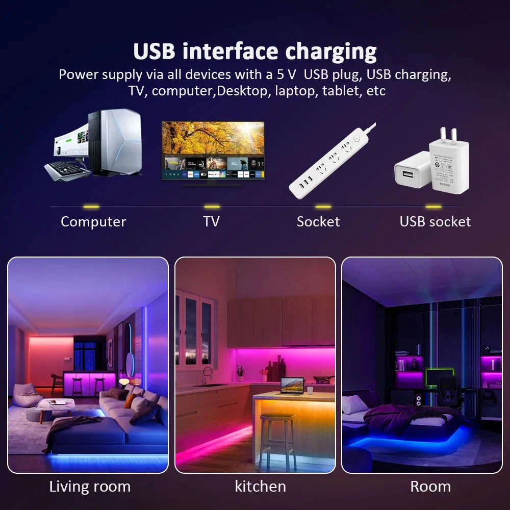 LED Strip Light Strip 5V USB RGB 5050 Light Strip Bluetooth APP