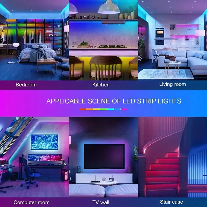 Bluetooth LED Strip Lights SMD 5050 RGB APP Remote Control
