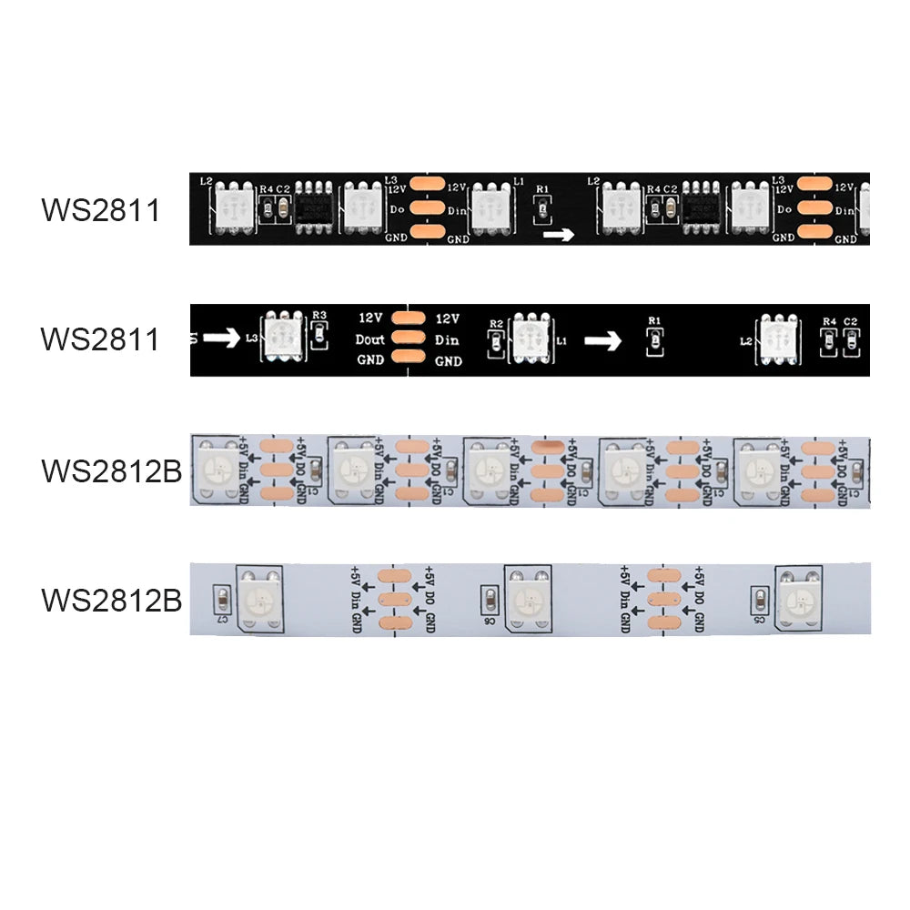WS2811 WS2812B 5050 RGB LED Strip Light 30/60LEDs/m Smart