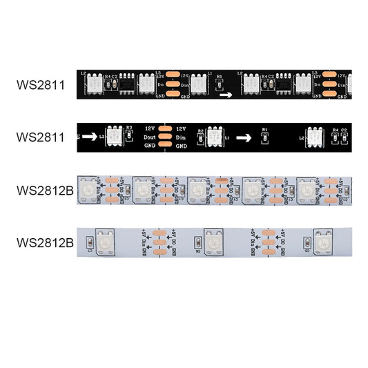 WS2811 WS2812B 5050 RGB LED Strip Light 30/60LEDs/m Smart