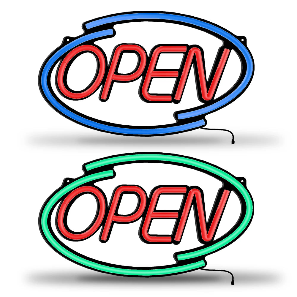OPEN Neon Sign 20x9 Inches Ultra Bright Multiple Light AD Sign