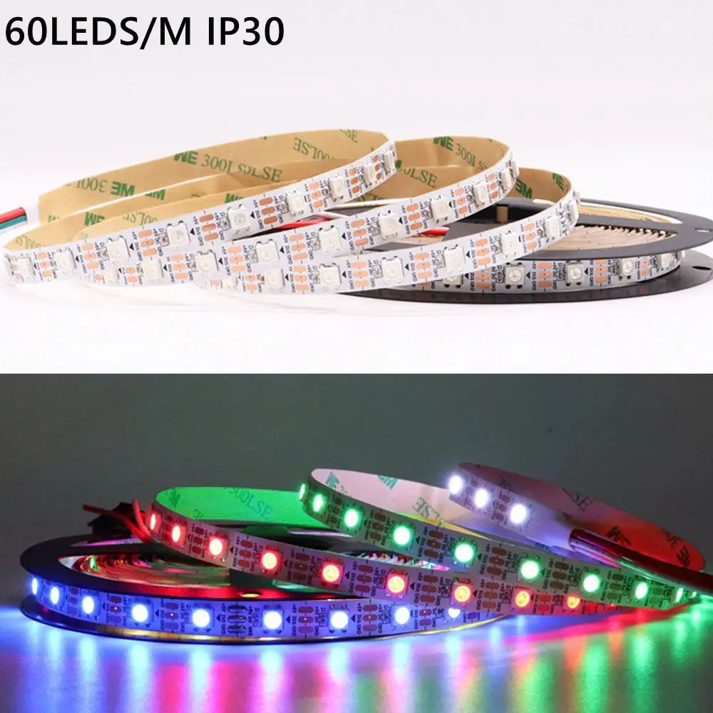 DC5V WS2812B Led Strip light 30/60/74/96/144leds/m Individually