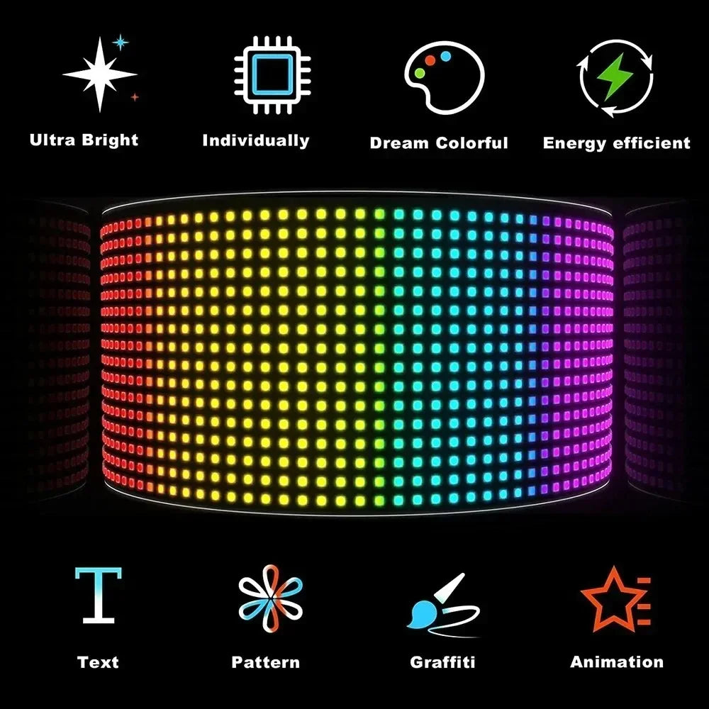 1-2 Pieces Devil‘s Eye LED Car Windshield Screen Animation Screen Light