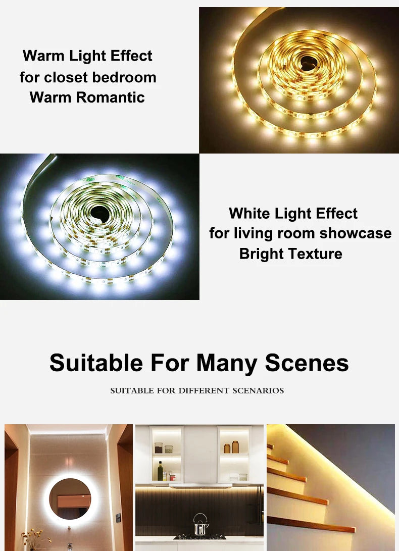 1M-5M LED Light Strip Motion Sensor LED Night Light
