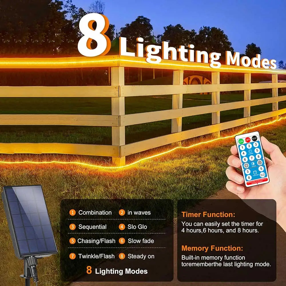 DC 24V COB Solar Neon Light Strips Flexible Lights Waterproof IP67