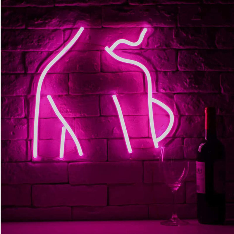 Acrylic Lady LED Neon Sign Lights Wall Hanging Bar Decor