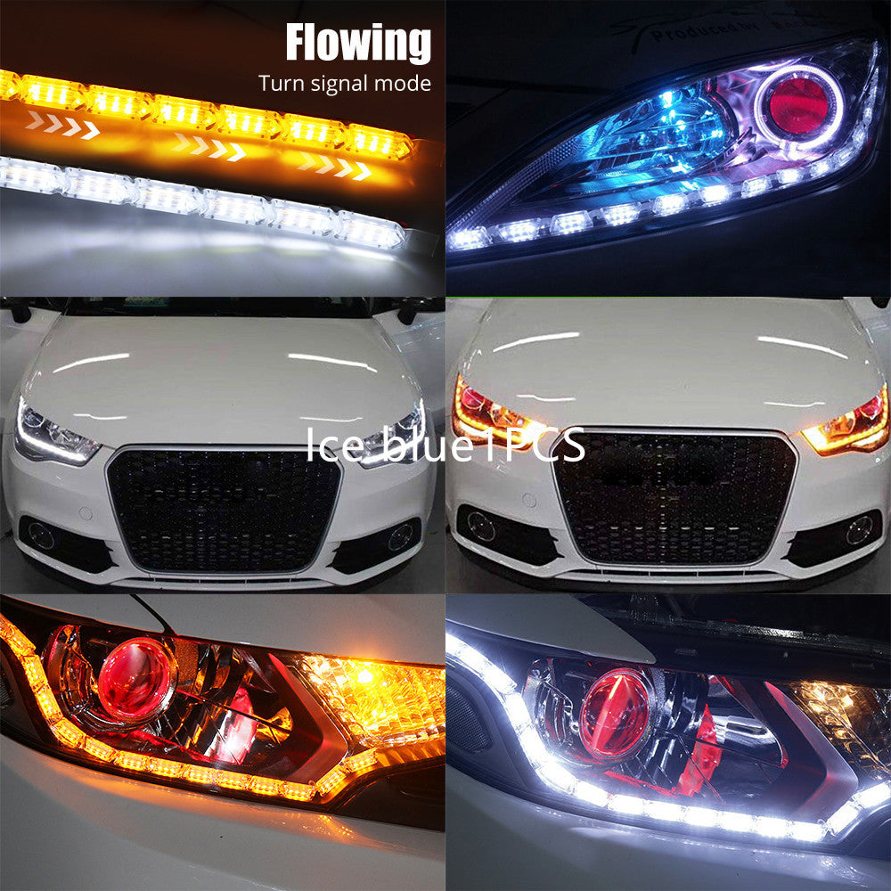 Car LED Crystal Tear-eye Marquee Running Water Light Guide