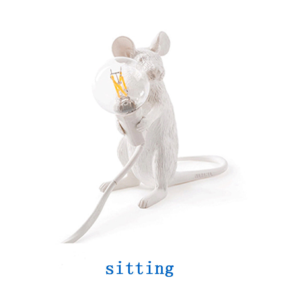 Creative Nordic Resin Mouse Table Lamp Desk LED Lights