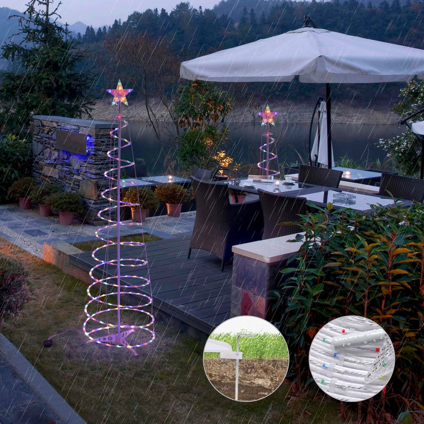New Style LED Spiral Christmas Tree Light Christmas Spiral Tree