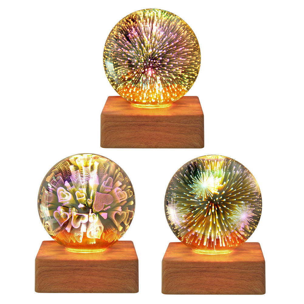 USB 3D Firework Crystals Ball Light Plug In Romantic Star LED Light