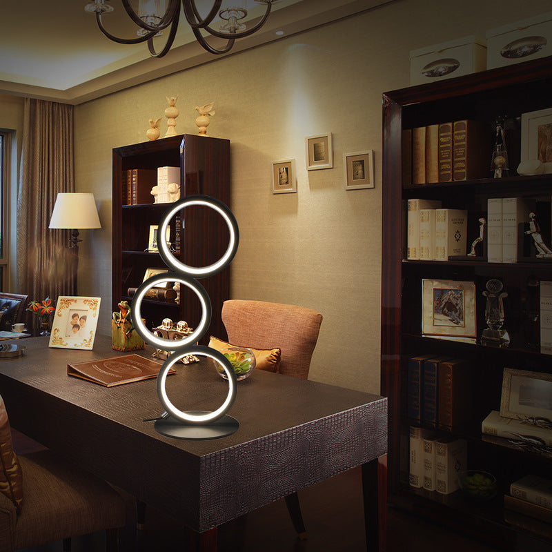 Circle Personality Three-tone Light LED Table Lamp