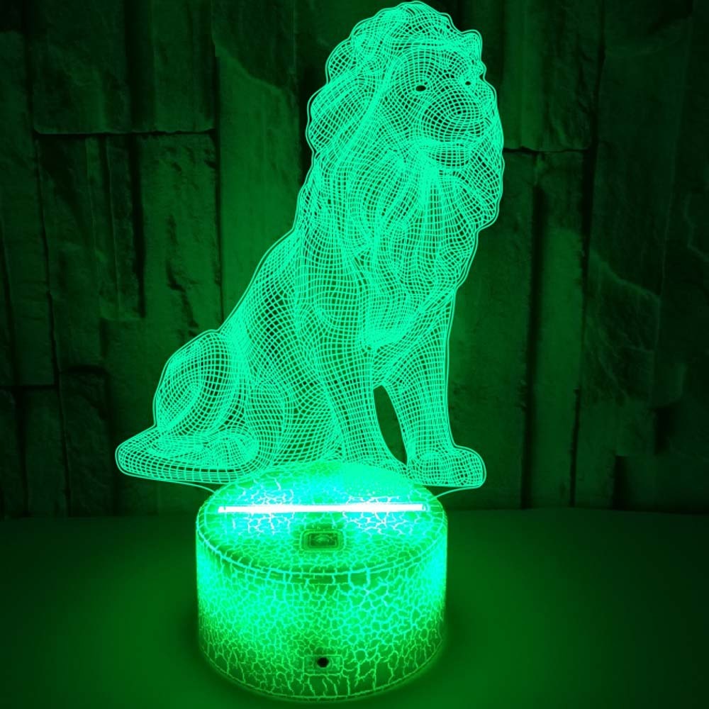Animal Lion Colorful 3D Lamp Creative Touch