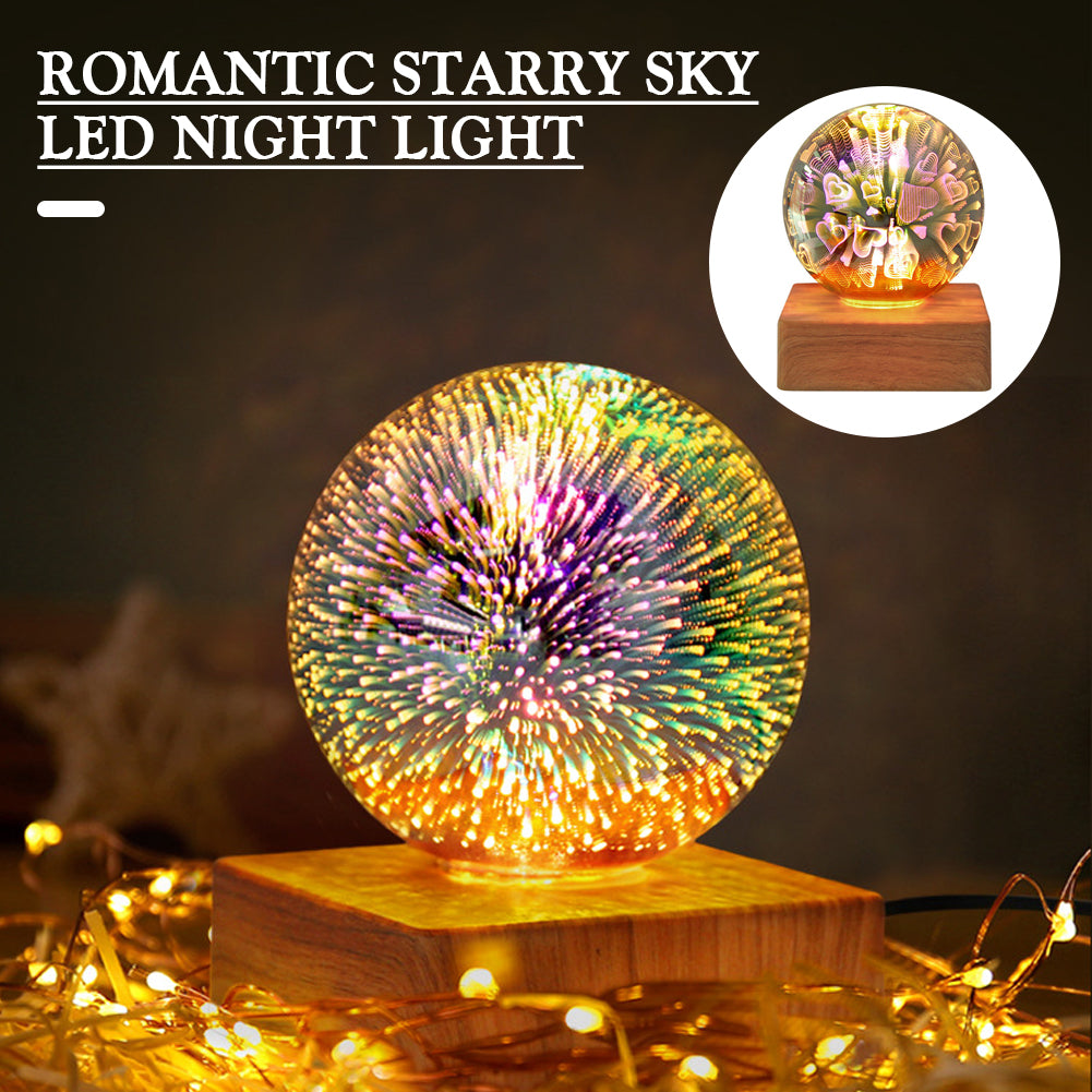 USB 3D Firework Crystals Ball Light Plug In Romantic Star LED Light