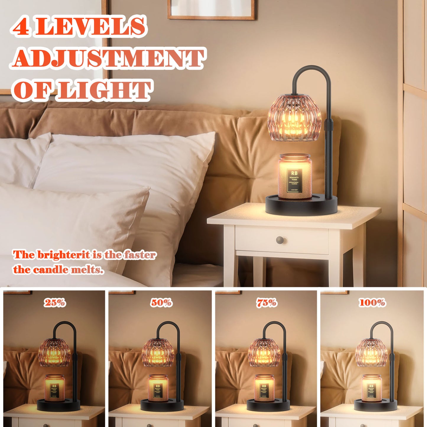 RAINBEAN Candle Warmer Lamp With Dimmed Timer