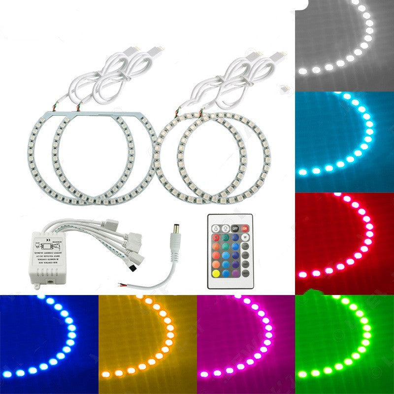 Car LED Remote Control Angel Eye Fog Light Ring
