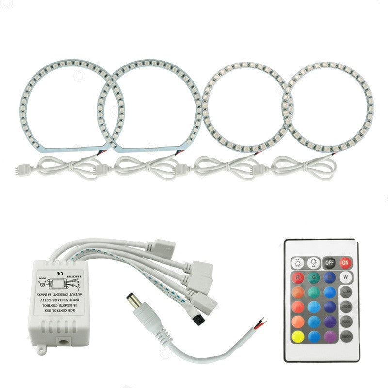 Car LED Remote Control Angel Eye Fog Light Ring