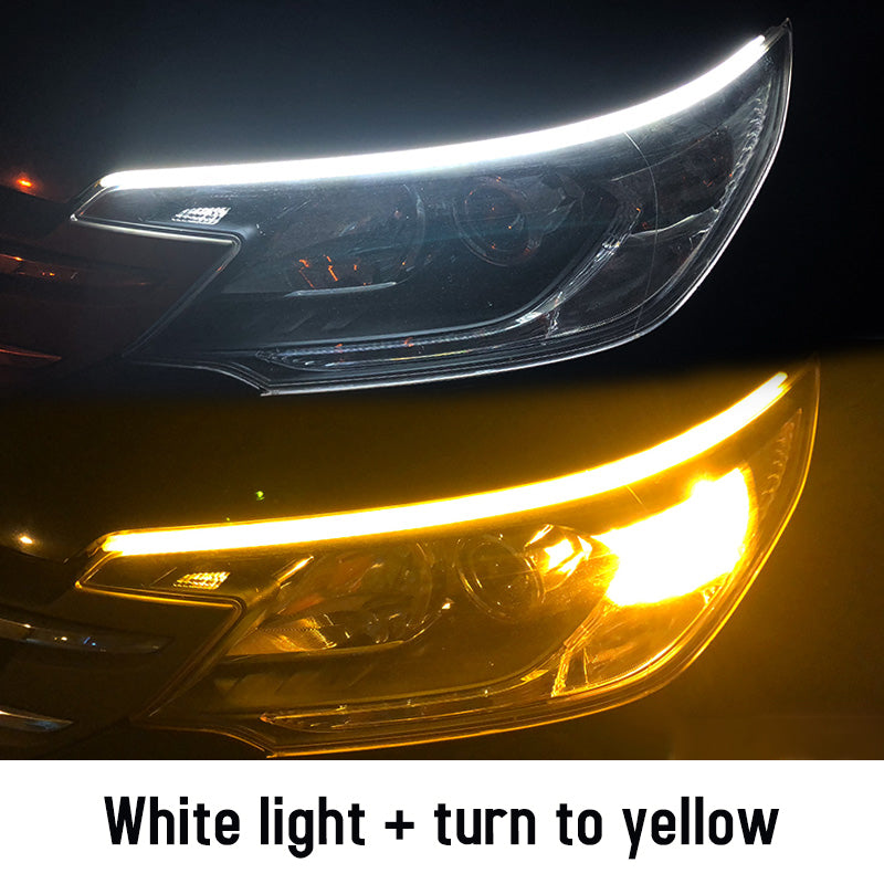 2 pieces Led DRL Car Daytime Running Lights Flexible Auto Turn Signal