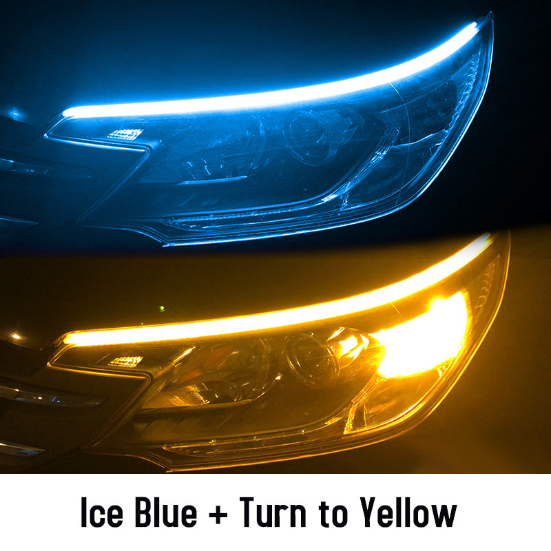 2 pieces Led DRL Car Daytime Running Lights Flexible Auto Turn Signal