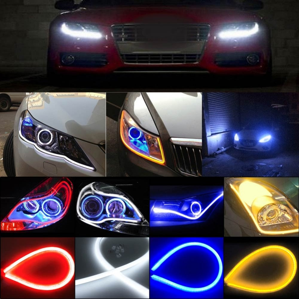 2 Pieces Flexible Car Soft Tube LED Strip Light Angel Eye Lamp