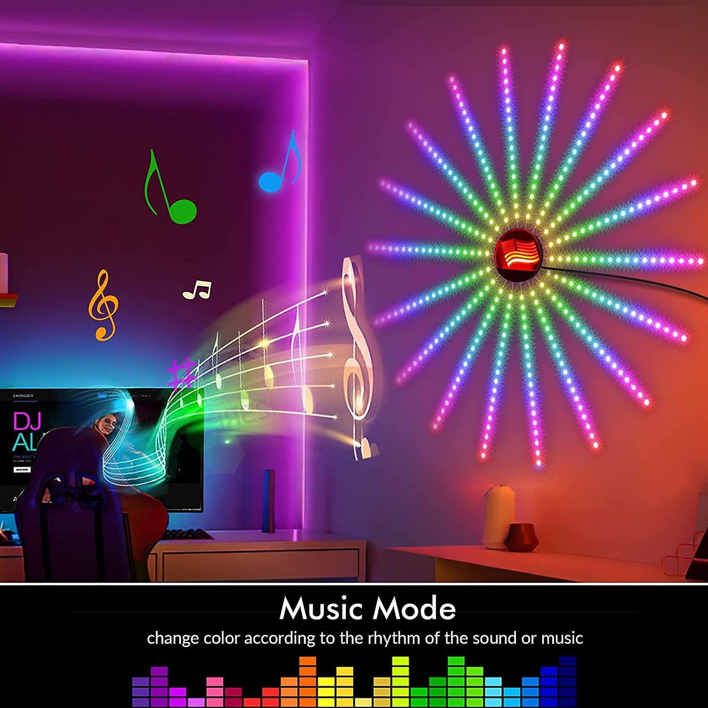 LED Fireworks Light With Digital Multifunction Light Bar Light