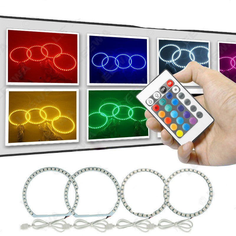 Car LED Remote Control Angel Eye Fog Light Ring