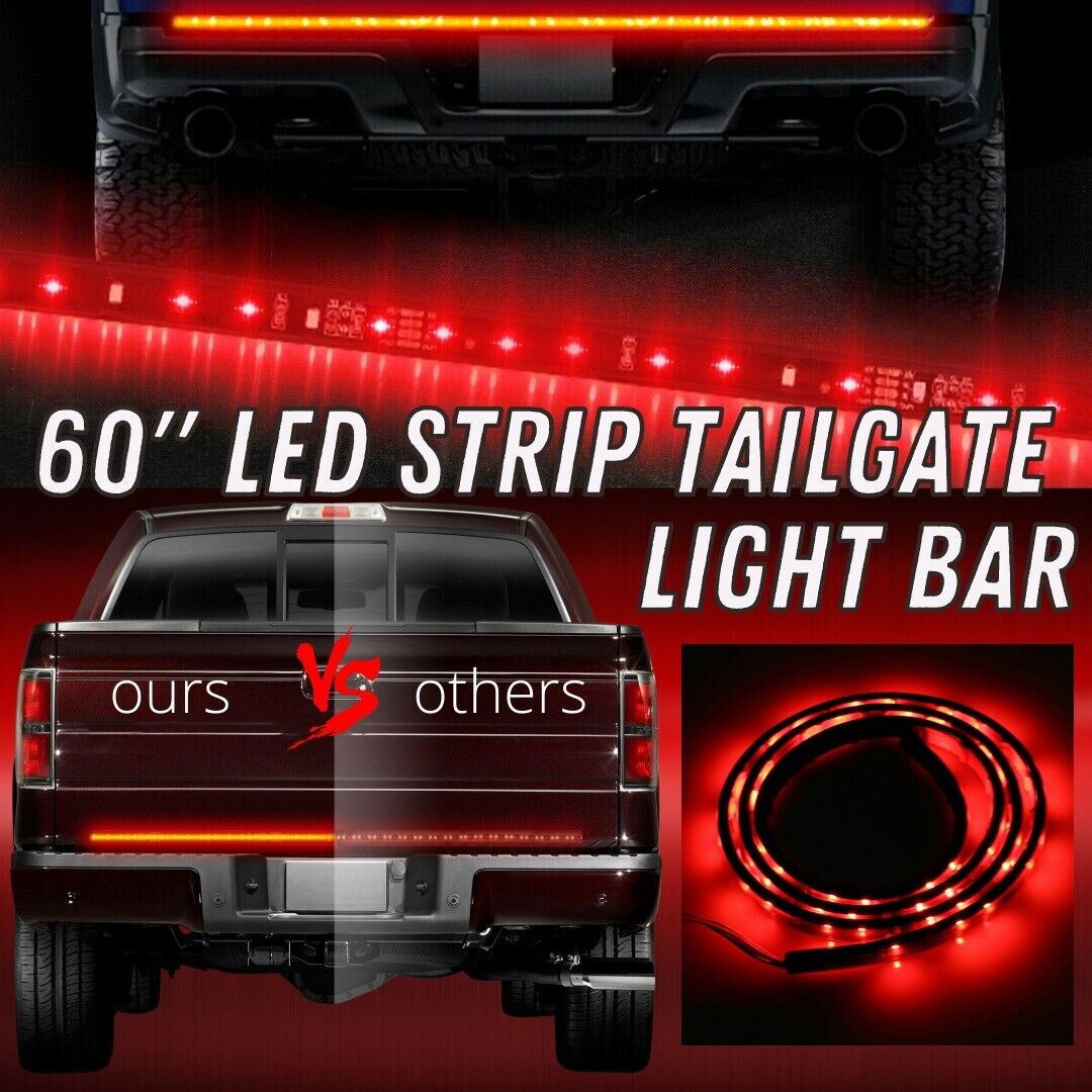 60 LED Strip Tailgate Light Bar Reverse Brake Signal For Chevy Ford Dodge Truck