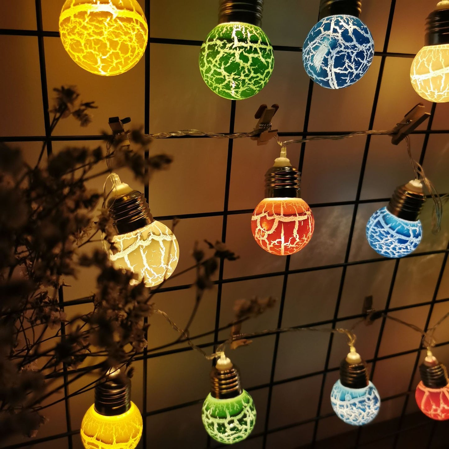 Led Lights Cracked Bulbs String Of Festive Decorations