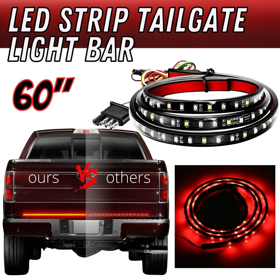 60 LED Strip Tailgate Light Bar Reverse Brake Signal For Chevy Ford Dodge Truck
